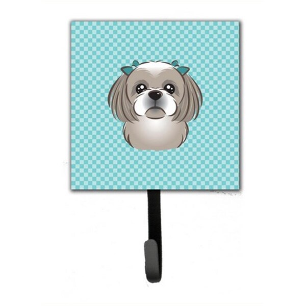 Jensendistributionservices Checkerboard Blue Gray Silver Shih Tzu Leash & Key Holder MI1719960 - main